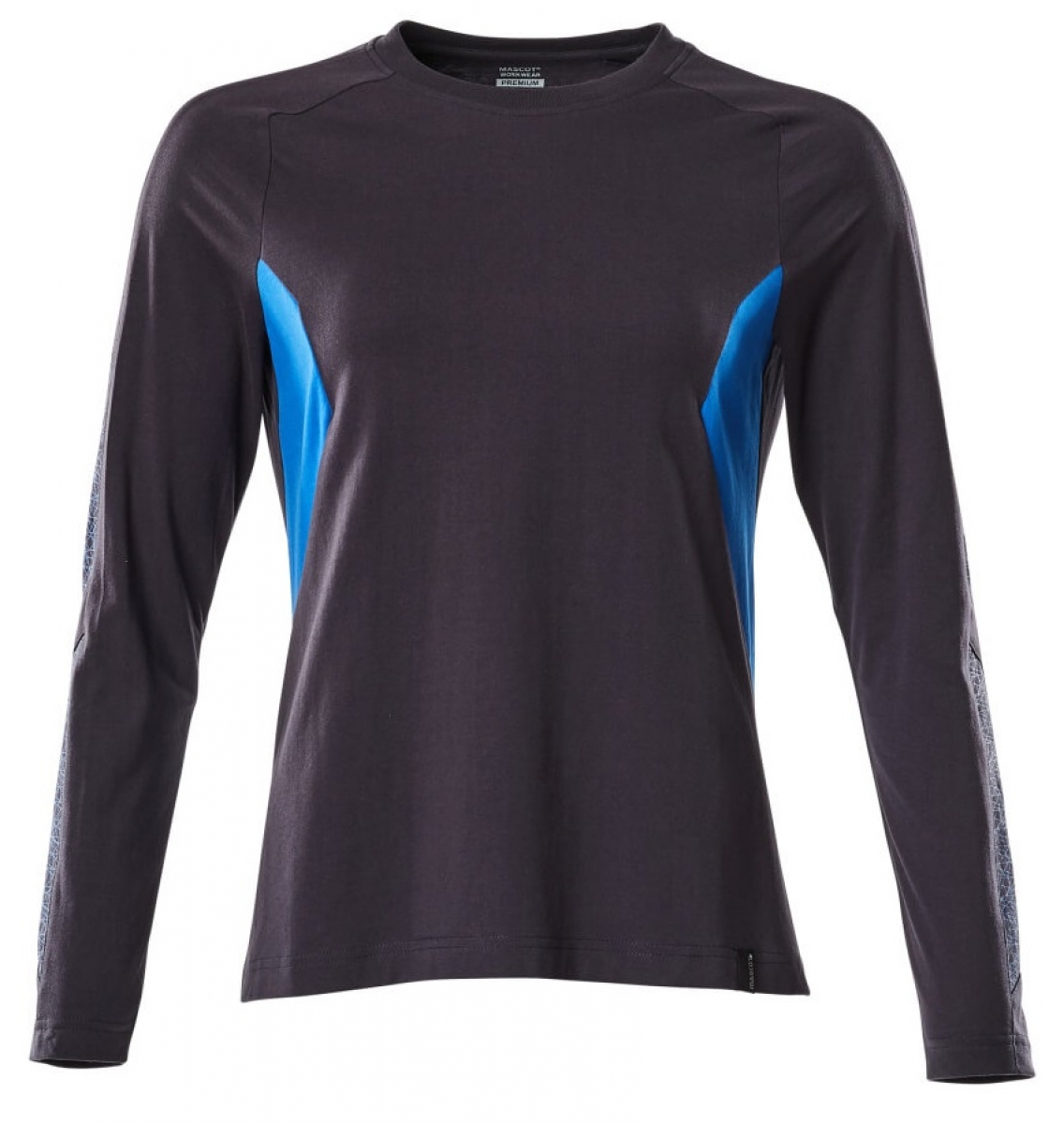 MASCOT-Worker-Shirts, Damen-T-Shirt, langarm, ACCELERATE, 195 g/m, schwarzblau/azurblau