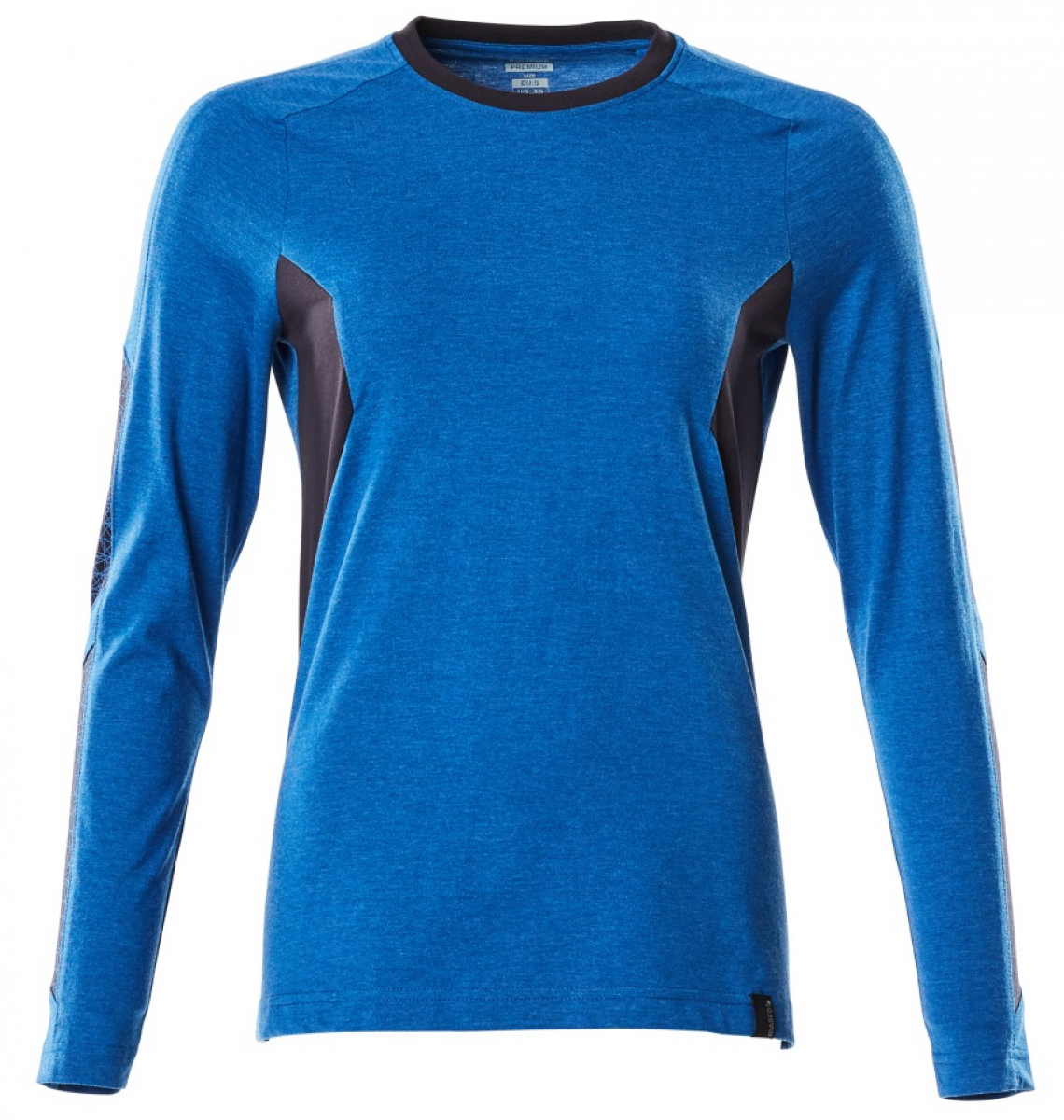 MASCOT-Worker-Shirts, Damen-T-Shirt, langarm, 195 g/m², azurblau/schwarzblau