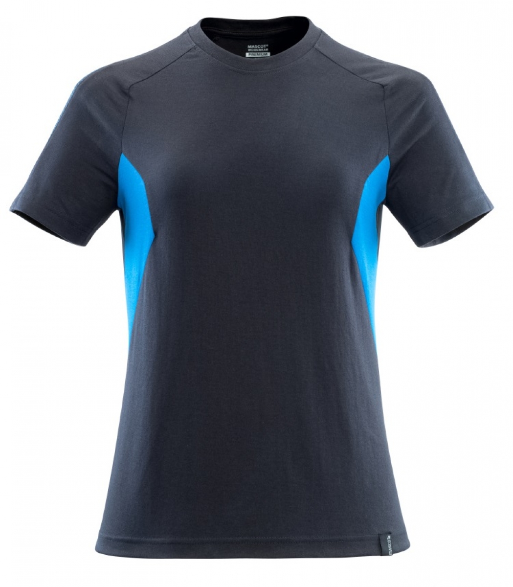 MASCOT-Worker-Shirts, Damen-T-Shirt, ACCELERATE, 195 g/m, schwarzblau/azurblau