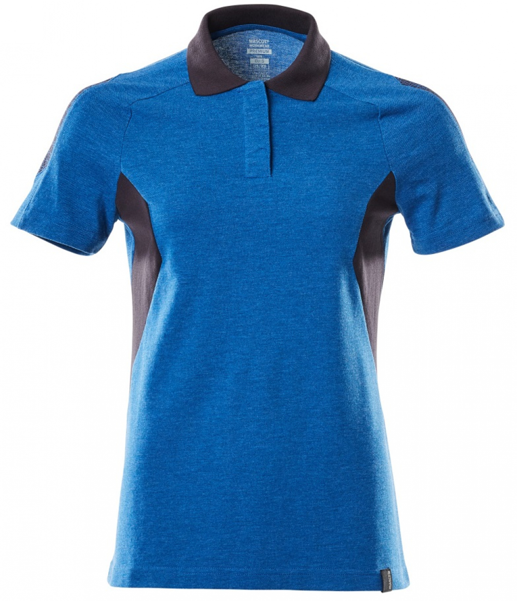 MASCOT-Worker-Shirts, Damen Polo-Shirt, 180 g/m², azurblau/schwarzblau