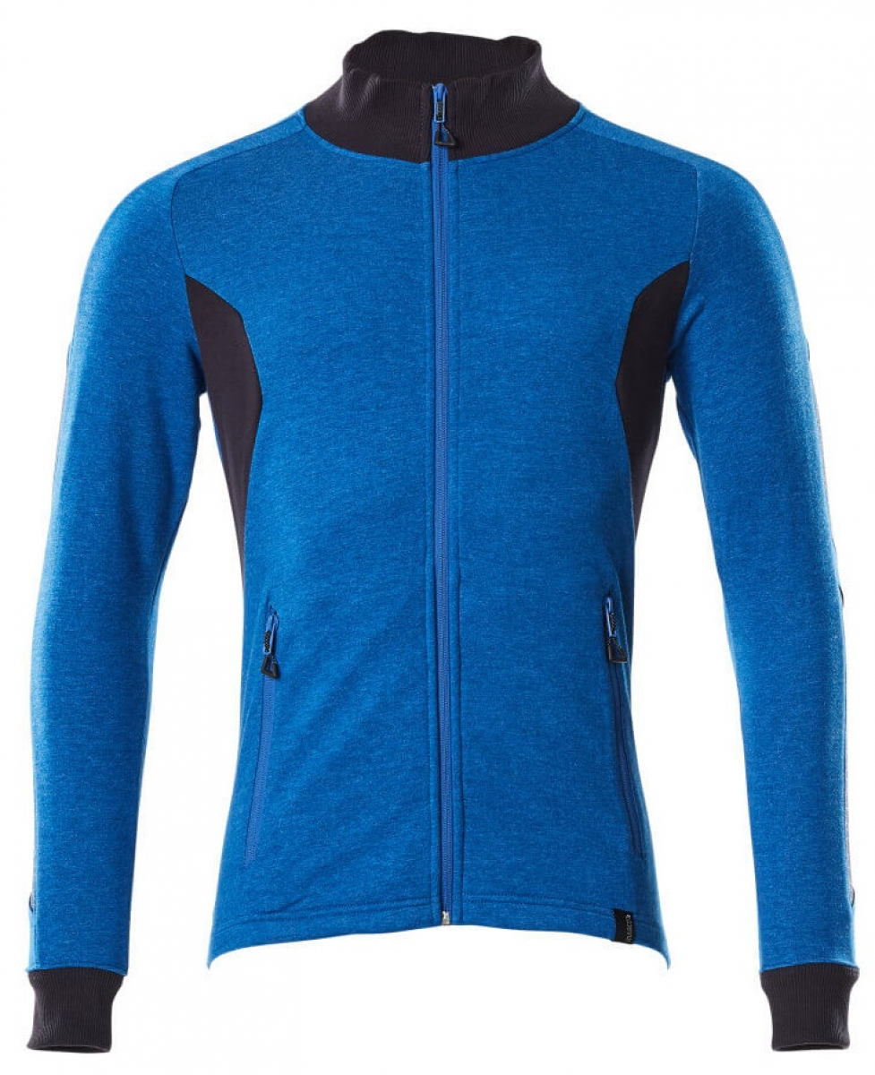 MASCOT-Worker-Shirts, Sweatshirt mit Reißverschluss, 310 g/m², azurblau/schwarzblau