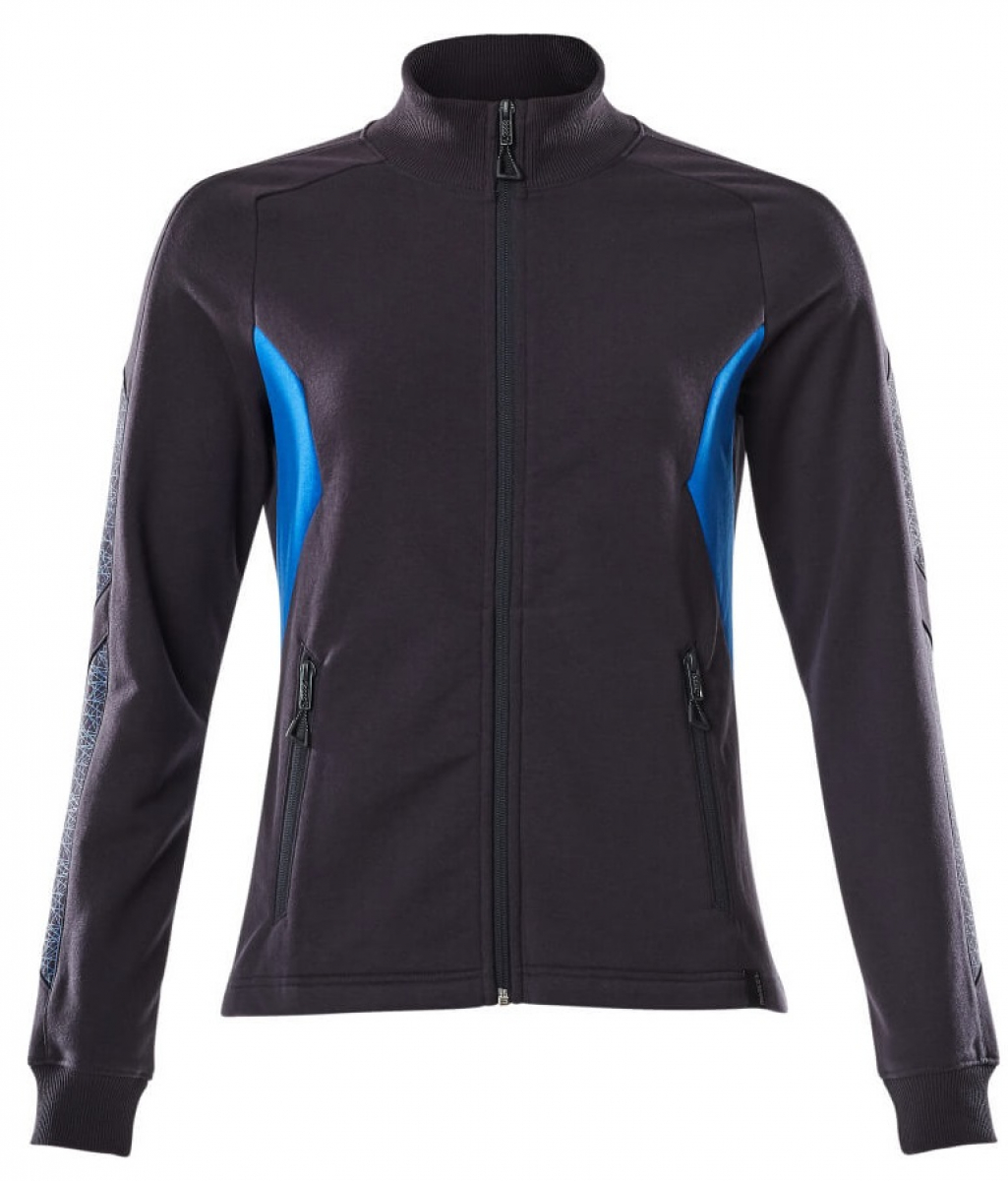 MASCOT-Worker-Shirts, Damen-Sweatshirt mit Reißverschluss, 310 g/m², schwarzblau/azurblau