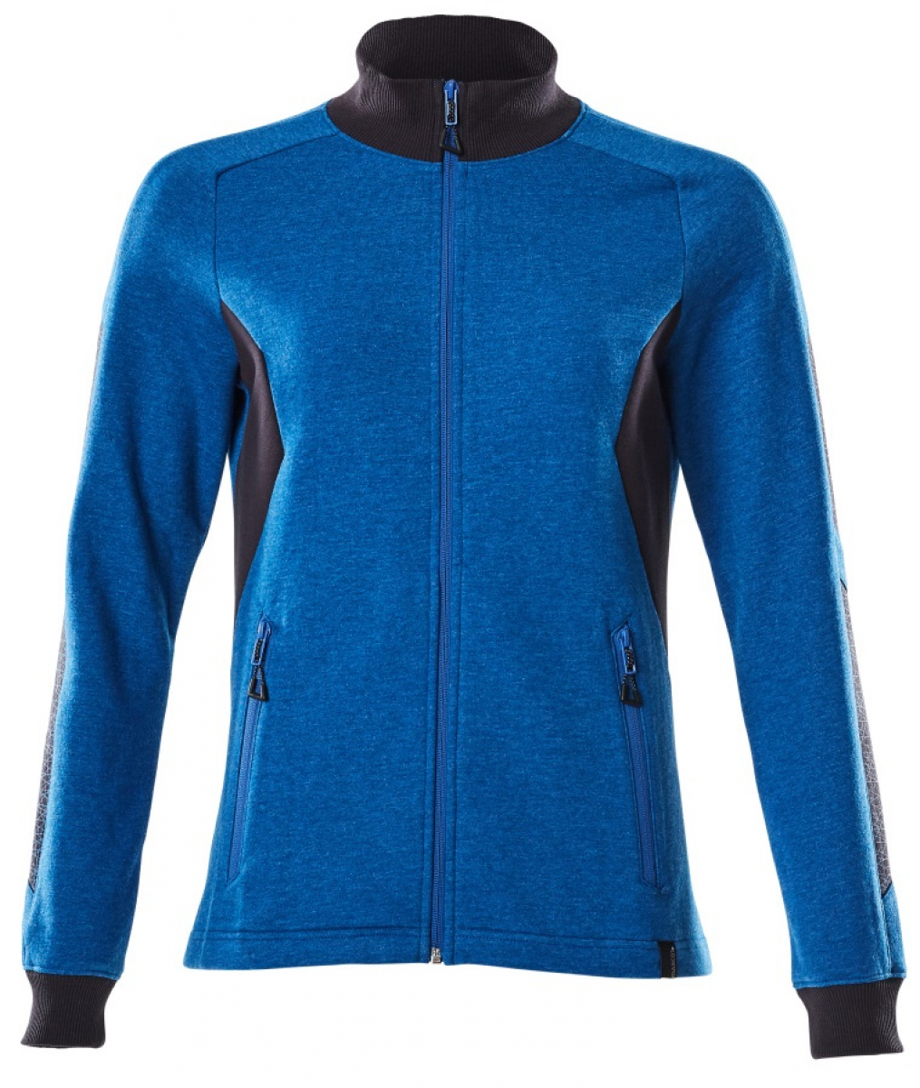 MASCOT-Worker-Shirts, Damen-Sweatshirt mit Reißverschluss, 310 g/m², azurblau/schwarzblau