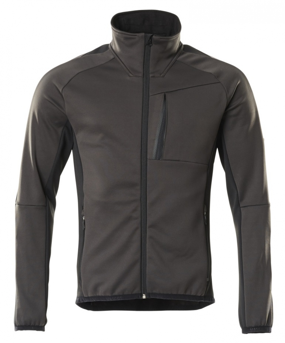 MASCOT-Workwear, Klteschutz, Fleecepullover mit Reiverschlu, 260 g/m, dunkelanthrazit/schwarz