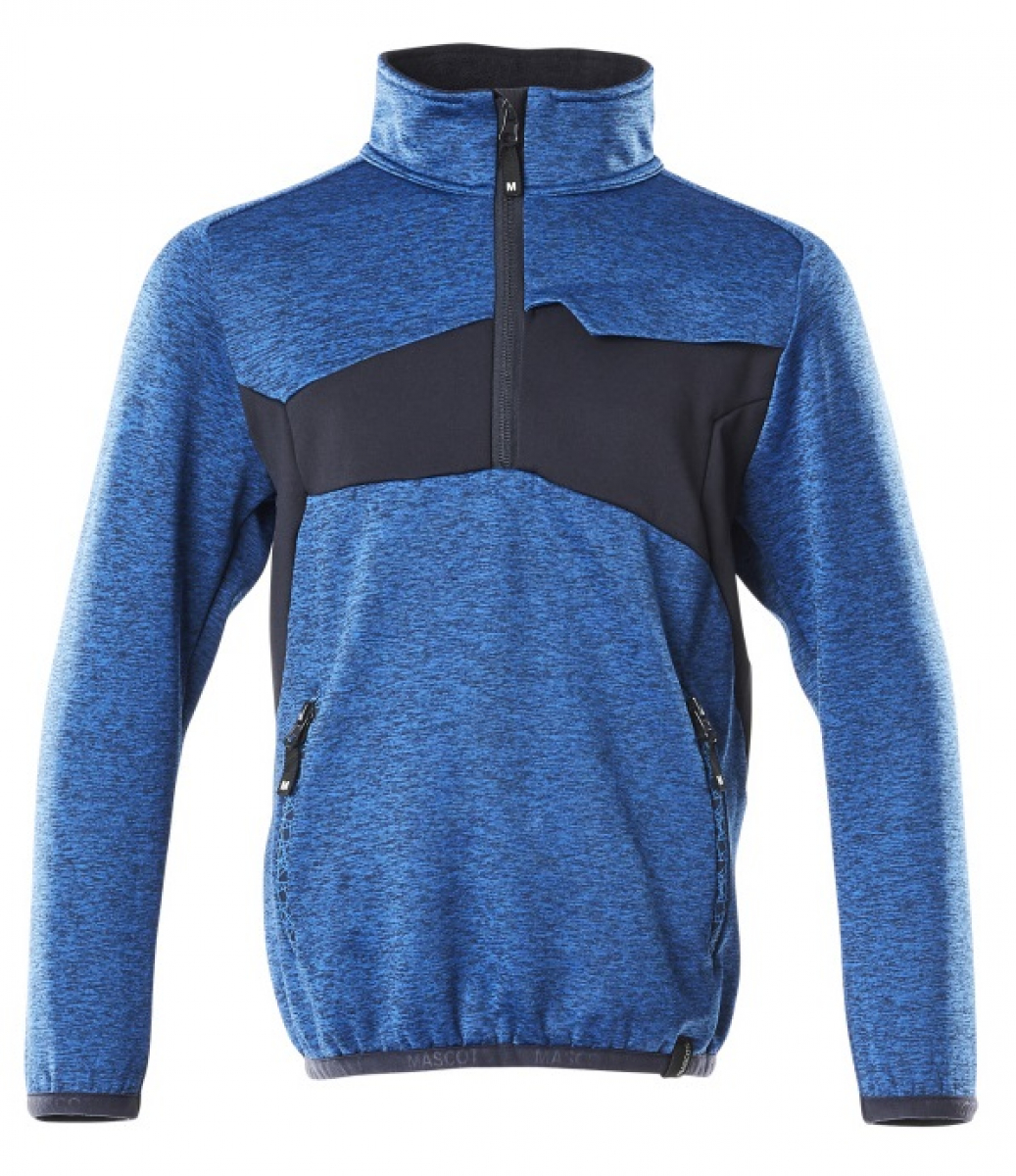 MASCOT-Workwear, Kinder Fleecepullover, 260 g/m², azurblau/schwarzblau