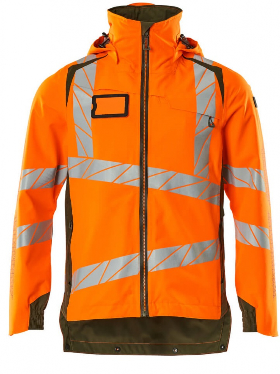 MASCOT-Workwear, Warnschutz-Hard Shell Jacke, ACCELERATE SAFE, warnorange/moosgrün