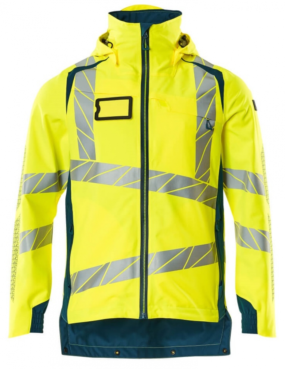 MASCOT-Workwear, Warnschutz-Hard Shell Jacke, ACCELERATE SAFE, warngelb/dunkelpetroleum