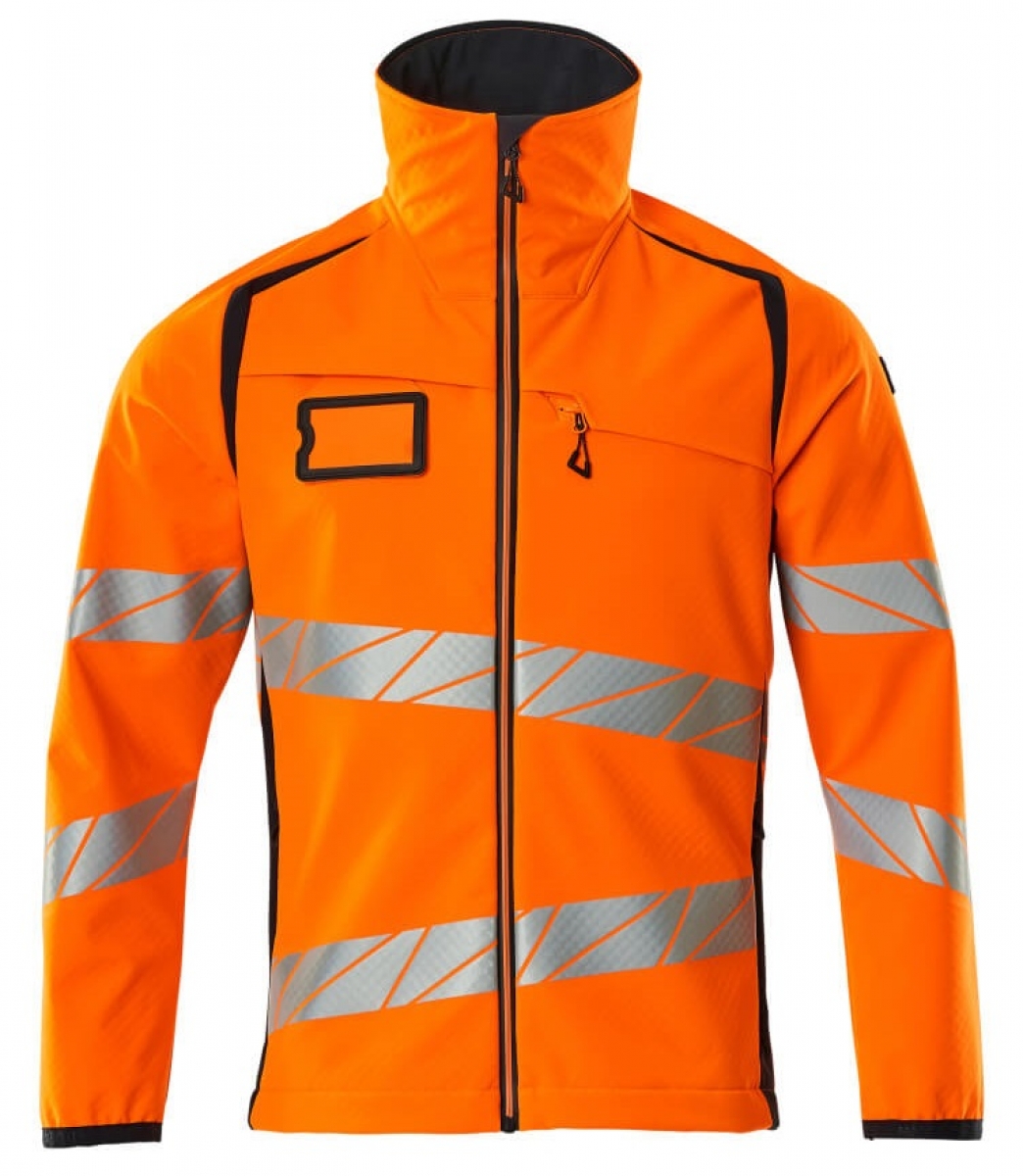 MASCOT-Workwear, Warnschutz-Soft Shell Jacke, ACCELERATE SAFE, warnorange/schwarzblau