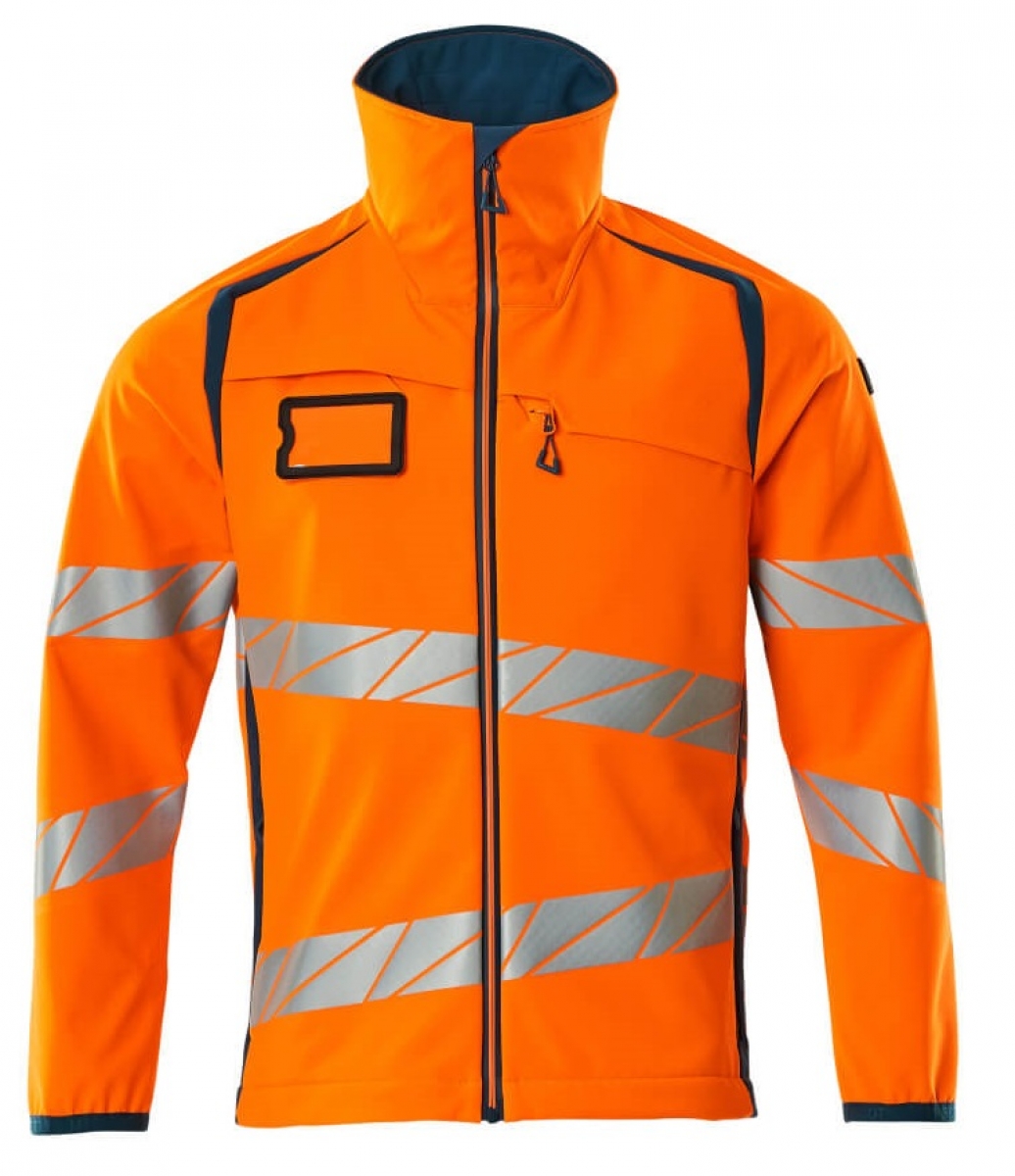 MASCOT-Workwear, Warnschutz-Soft Shell Jacke, ACCELERATE SAFE, warnorange/dunkelpetroleum