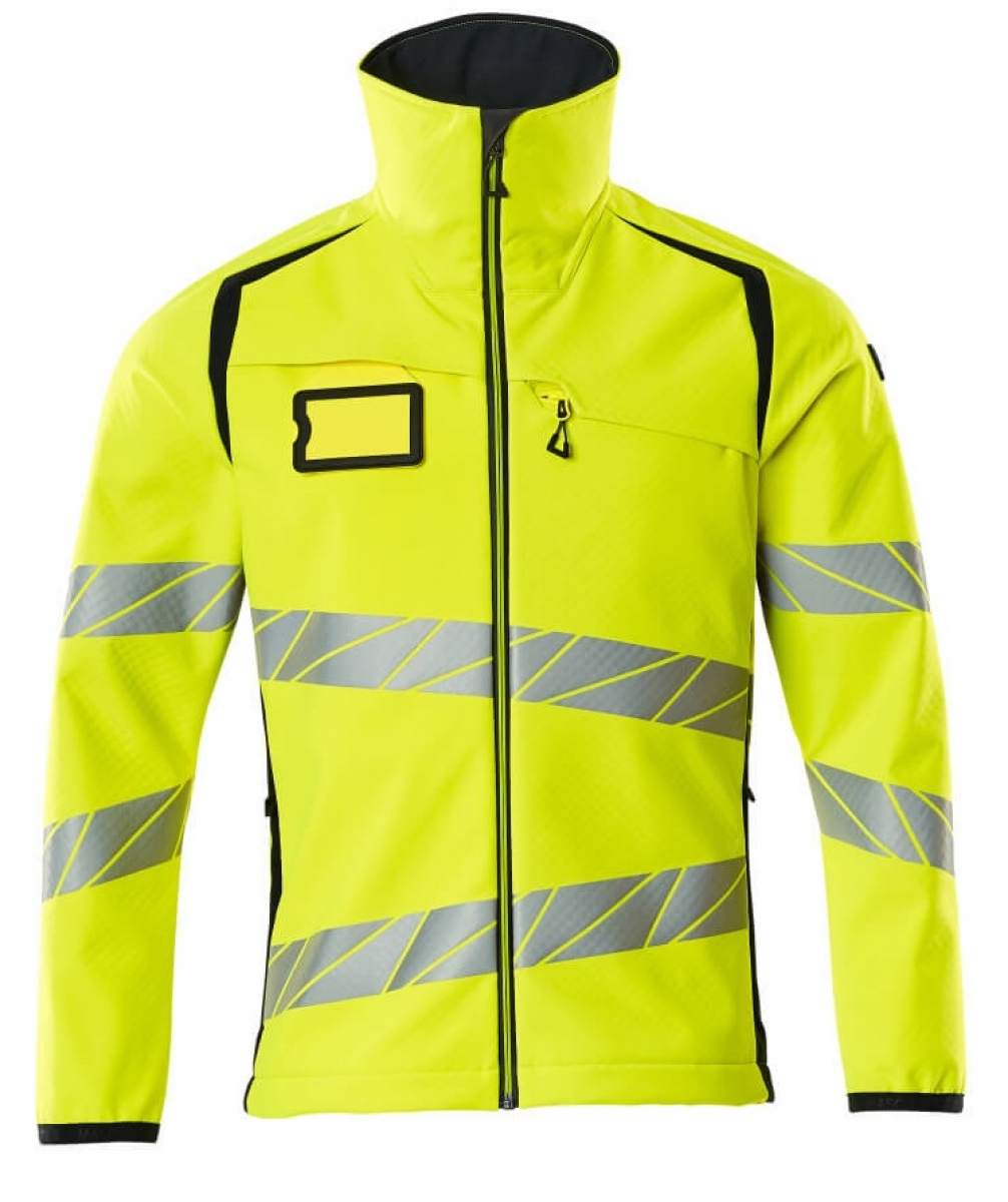 MASCOT-Workwear, Warnschutz-Soft Shell Jacke, ACCELERATE SAFE, warngelb/schwarzblau