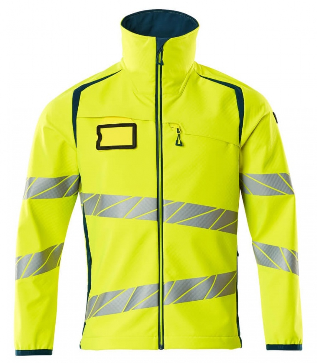 MASCOT-Workwear, Warnschutz-Soft Shell Jacke, ACCELERATE SAFE, warngelb/dunkelpetroleum