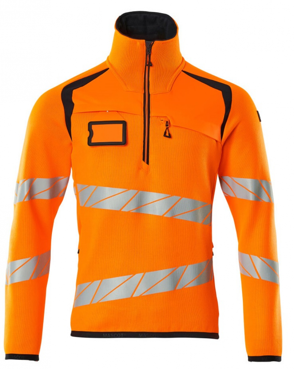 MASCOT-Workwear, Warnschutz-Strickpullover, ACCELERATE SAFE, warnorange/schwarzblau