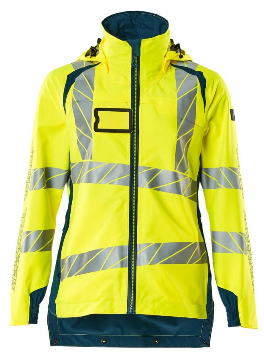 MASCOT-Workwear, Warnschutz-Damen Hard Shell Jacke, ACCELERATE SAFE, warngelb/dunkelpetroleum