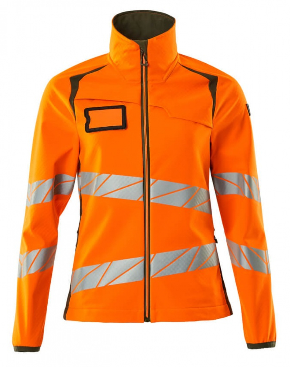 MASCOT-Workwear, Warnschutz-Damen Soft Shell Jacke, ACCELERATE SAFE, warnorange/moosgrün
