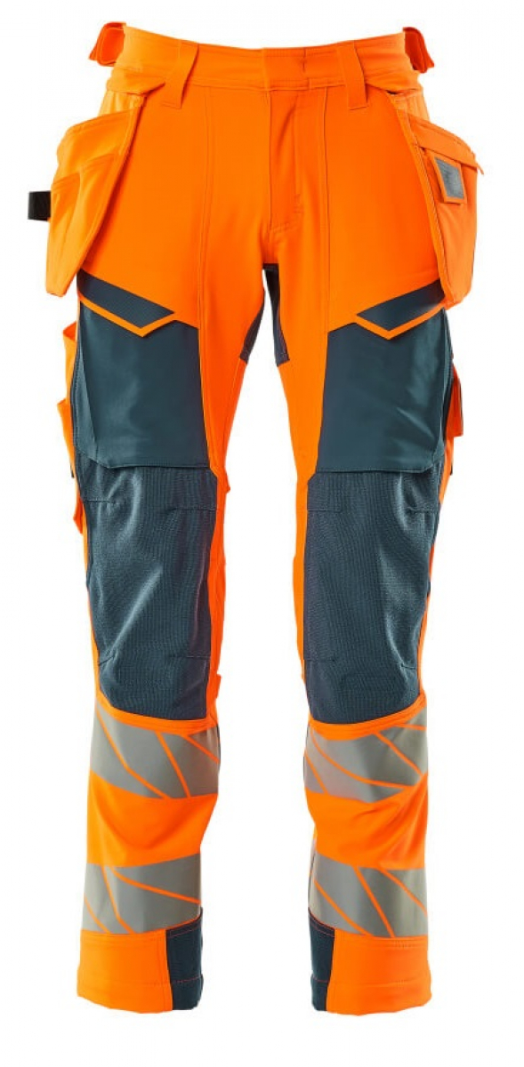 MASCOT-Workwear, Warnschutz-Bundhose, ACCELERATE SAFE, 76 cm, warnorange/dunkelpetroleum