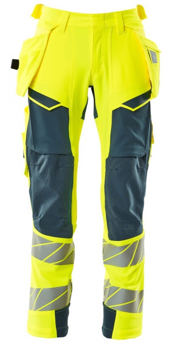 MASCOT-Workwear, Warnschutz-Bundhose, ACCELERATE SAFE, 82 cm, warngelb/dunkelpetroleum
