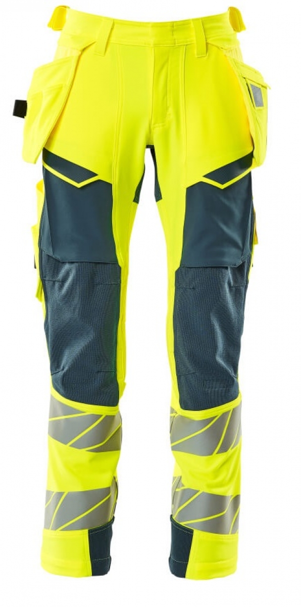 MASCOT-Workwear, Warnschutz-Bundhose, ACCELERATE SAFE, 90 cm, warngelb/dunkelpetroleum