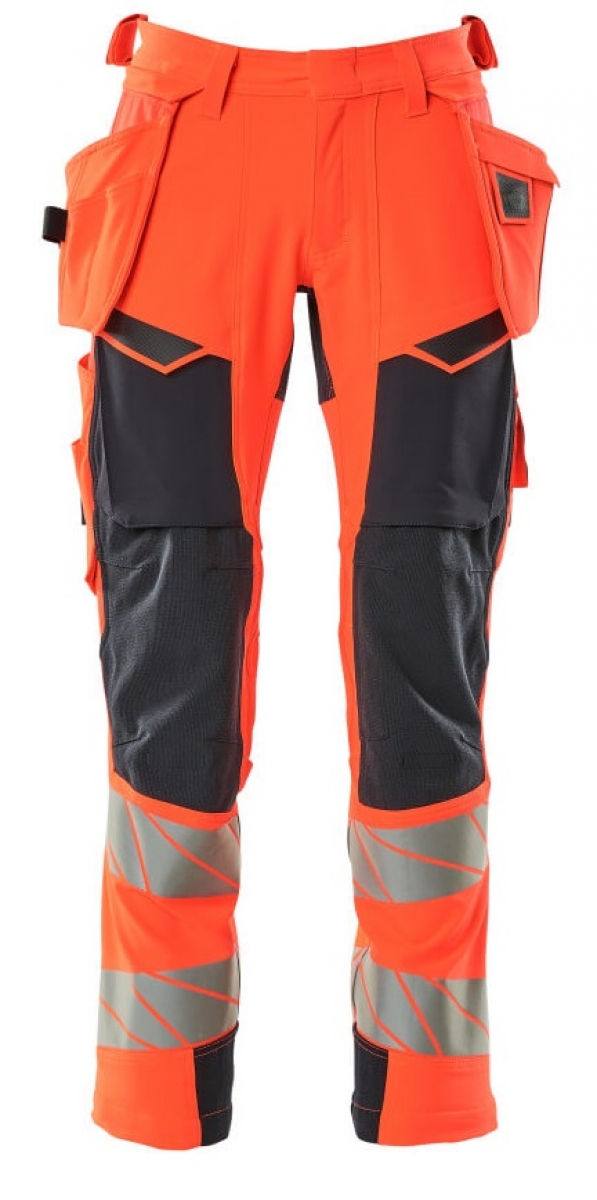 MASCOT-Workwear, Warnschutz-Bundhose, ACCELERATE SAFE, 76 cm, warnrot/schwarzblau