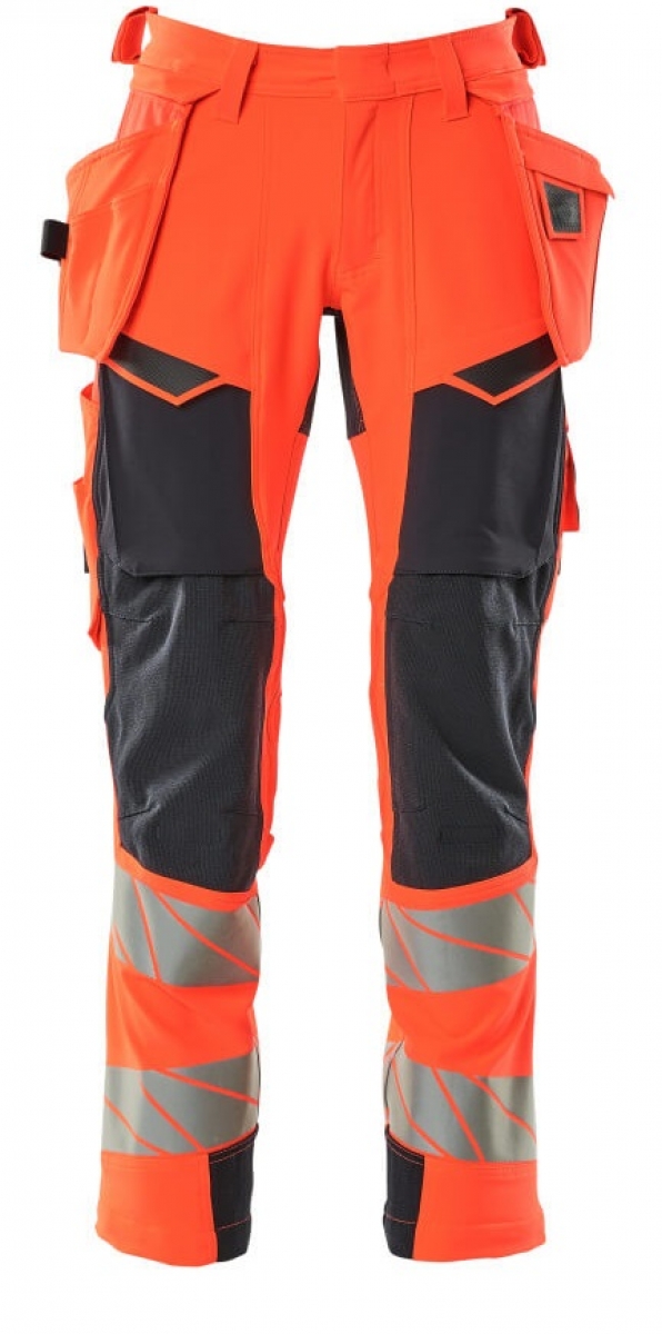 MASCOT-Workwear, Warnschutz-Bundhose, ACCELERATE SAFE, 82 cm, warnrot/schwarzblau