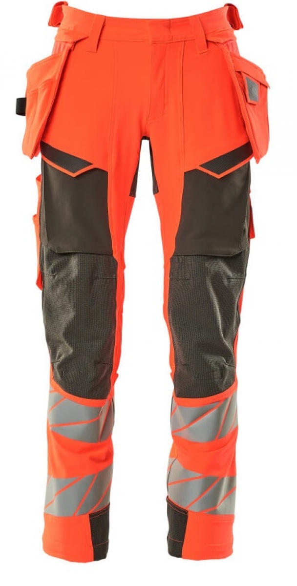 MASCOT-Workwear, Warnschutz-Bundhose, ACCELERATE SAFE, 82 cm, warnrot/dunkelanthrazit