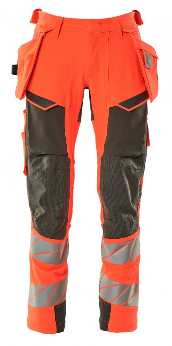 MASCOT-Workwear, Warnschutz-Bundhose, ACCELERATE SAFE, 90 cm, warnrot/dunkelanthrazit