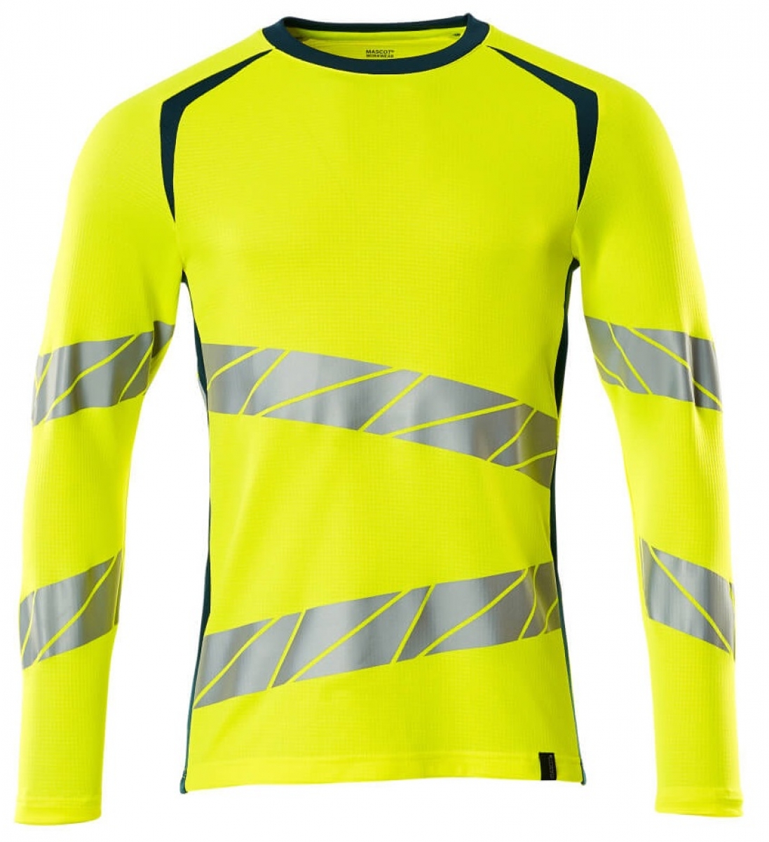 MASCOT-Workwear, Warnschutz-Langarm-Shirt, ACCELERATE SAFE, warngelb/dunkelpetroleum