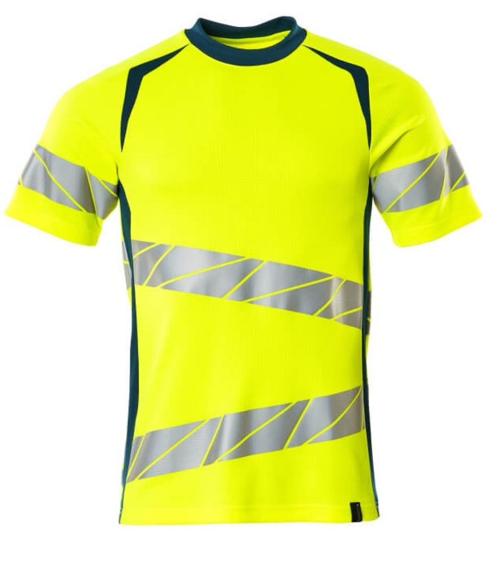 MASCOT-Workwear, Warnschutz-T-Shirt, ACCELERATE SAFE, warngelb/dunkelpetroleum