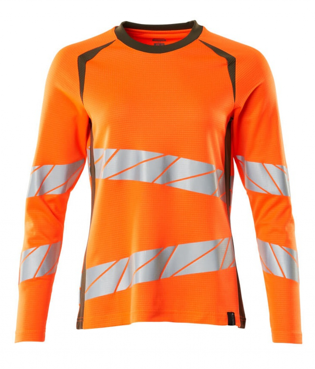 MASCOT-Workwear, Warnschutz-Damen Langarm-Shirt, ACCELERATE SAFE, warnorange/moosgrün