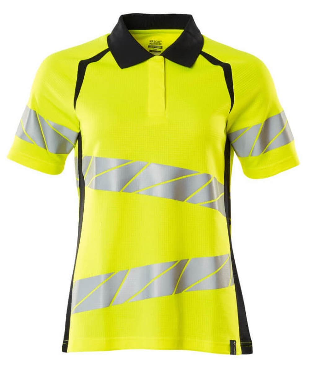 MASCOT-Workwear, Warnschutz-Damen Polo-Shirt, ACCELERATE SAFE, warngelb/schwarzblau