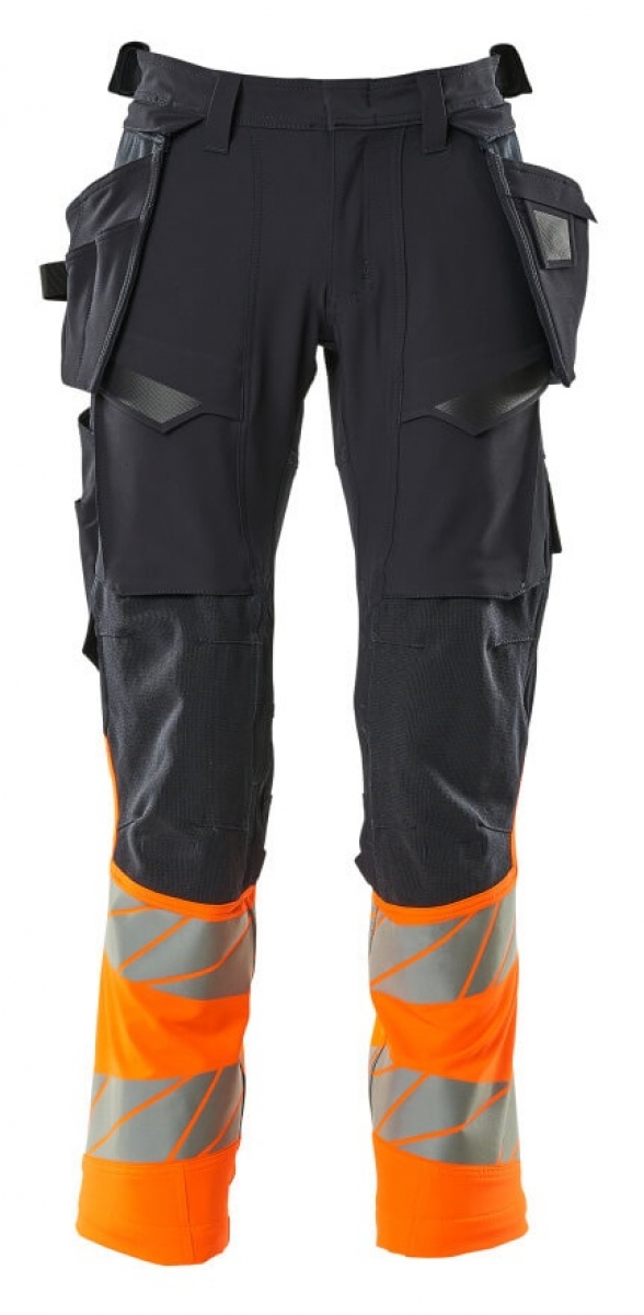 MASCOT-Workwear, Warnschutz-Bundhose, ACCELERATE SAFE, 82 cm, schwarzblau/warnorange