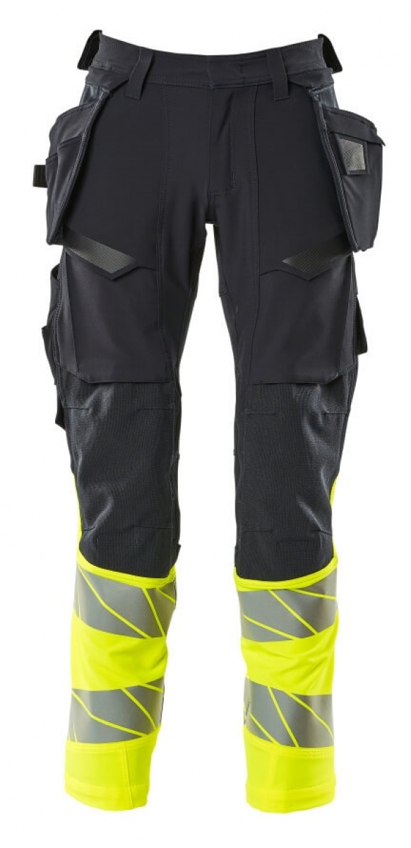 MASCOT-Workwear, Warnschutz-Bundhose, ACCELERATE SAFE, 76 cm, schwarzblau/warngelb