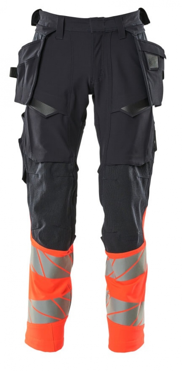MASCOT-Workwear, Warnschutz-Bundhose, ACCELERATE SAFE, 90 cm, schwarzblau/warnrot
