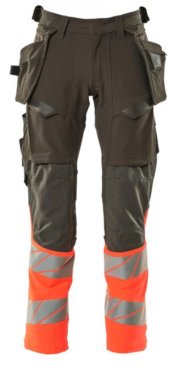 MASCOT-Workwear, Warnschutz-Bundhose, ACCELERATE SAFE, 76 cm, dunkelanthrazit/warnrot