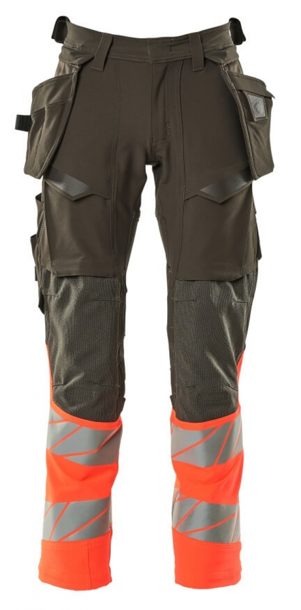 MASCOT-Workwear, Warnschutz-Bundhose, ACCELERATE SAFE, 82 cm, dunkelanthrazit/warnrot