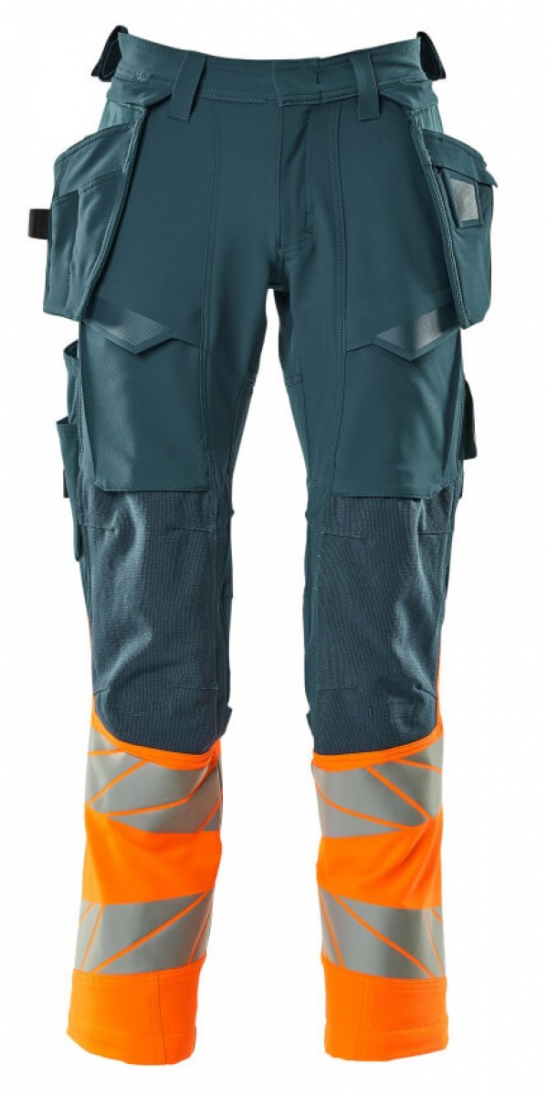 MASCOT-Workwear, Warnschutz-Bundhose, ACCELERATE SAFE, 90 cm, dunkelpetroleum/warnorange
