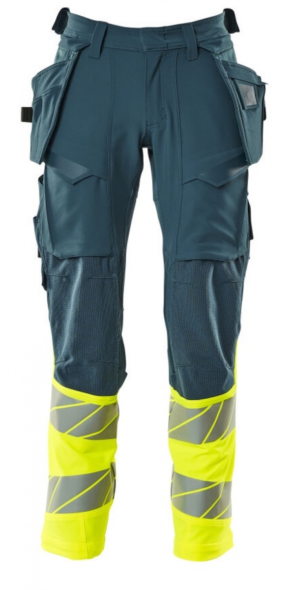 MASCOT-Workwear, Warnschutz-Bundhose, ACCELERATE SAFE, 90 cm, dunkelpetroleum/warngelb
