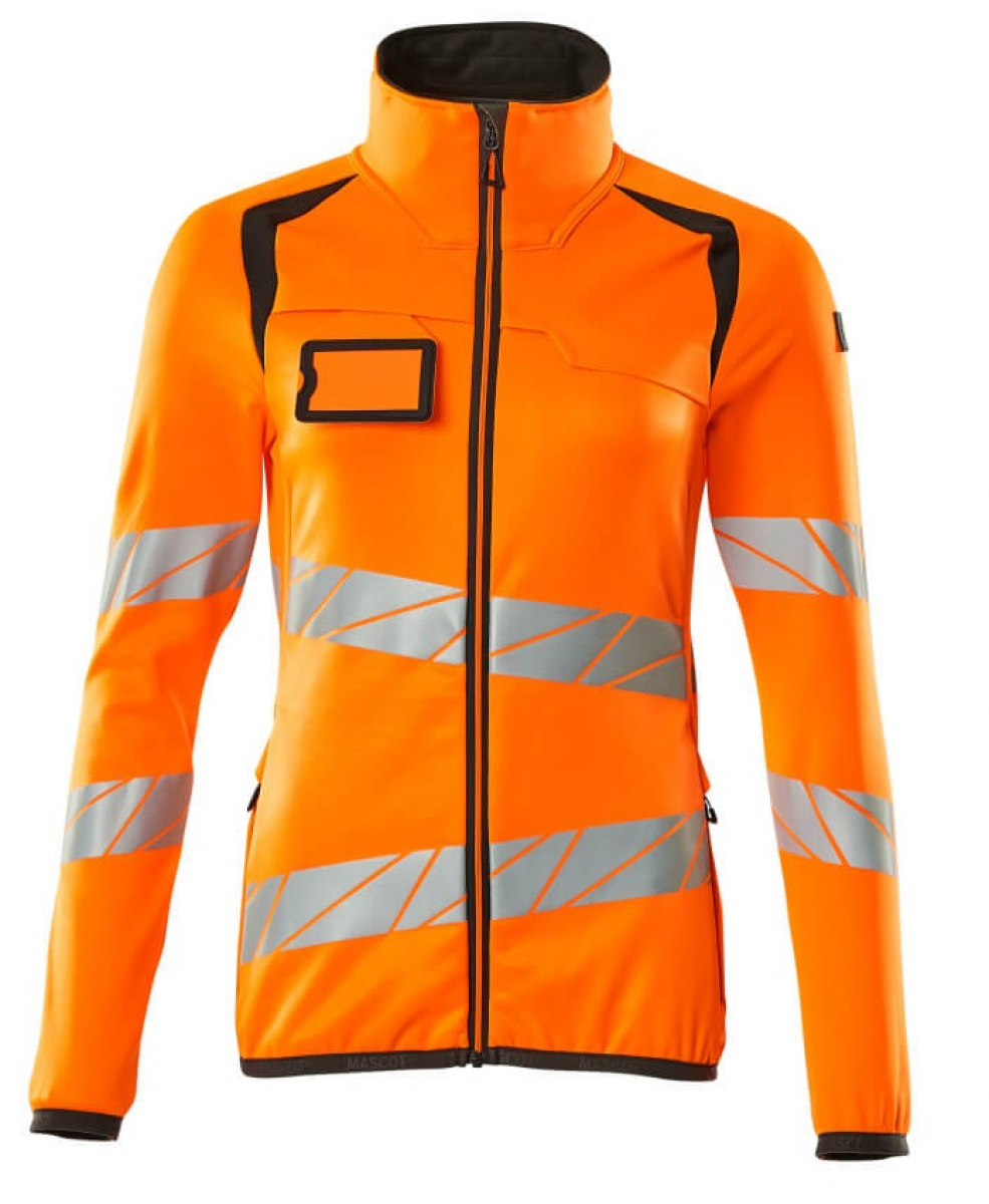 MASCOT-Workwear, Warnschutz-Damen Fleece-Pullover, ACCELERATE SAFE, warnorange/dunkelanthrazit