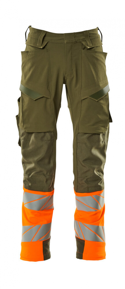 MASCOT-Warnschutz-Bundhose, ULTIMATE STRETCH, 82 cm, moosgrün/warnorange