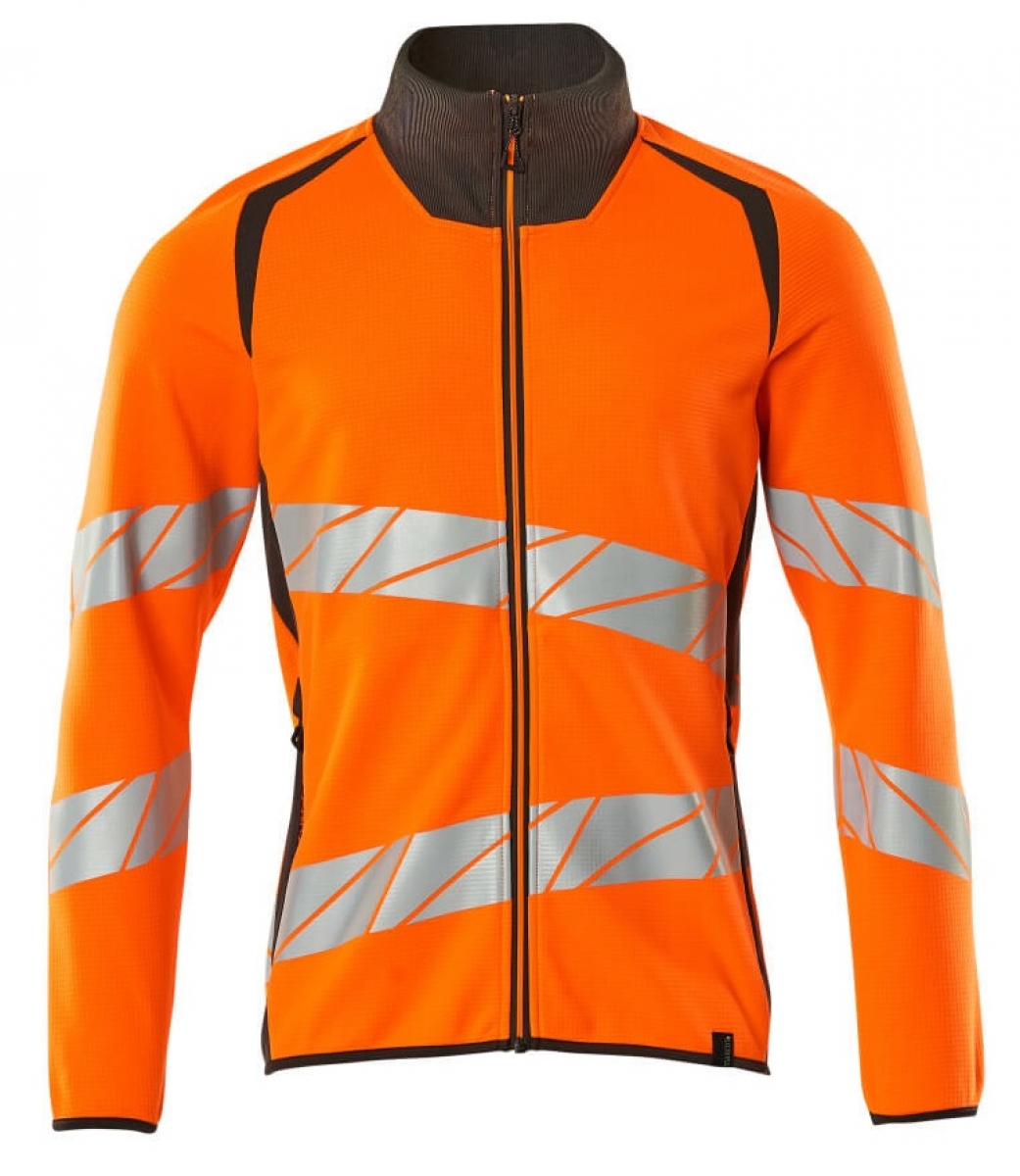 MASCOT-Workwear, Warnschutz-Sweatshirt mit Reiverschluss, ACCELERATE SAFE, warnorange/dunkelanthrazit