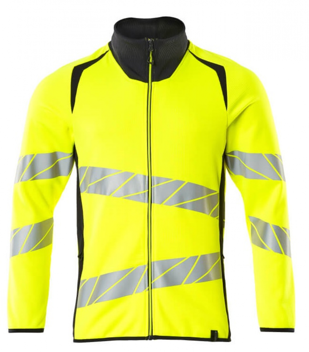 MASCOT-Workwear, Warnschutz-Sweatshirt mit Reißverschluss, ACCELERATE SAFE, warngelb/schwarzblau