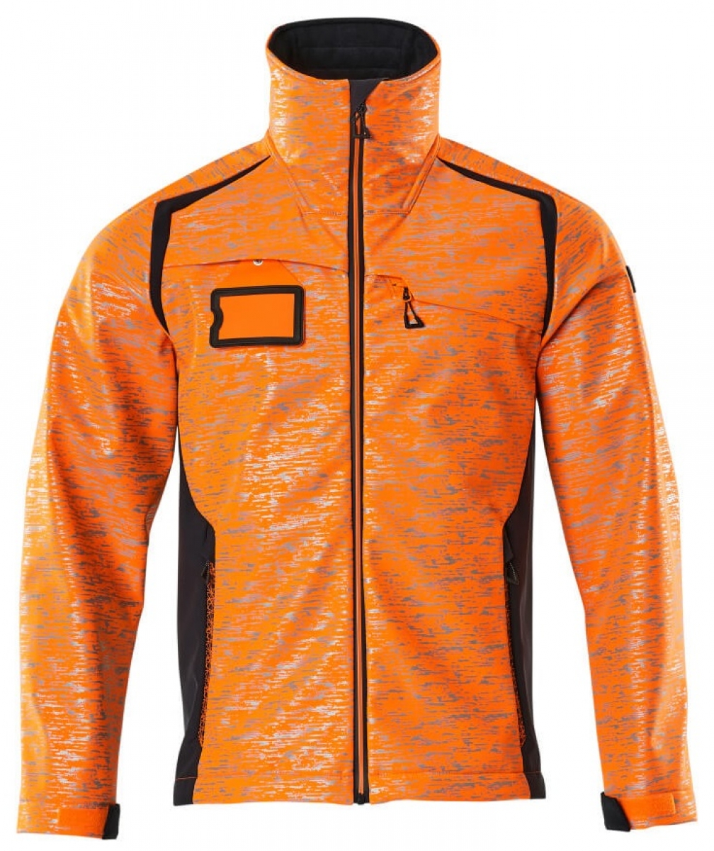 MASCOT-Workwear, Warnschutz-Softshell Jacke, ACCELERATE SAFE, high vis orange/schwarzblau