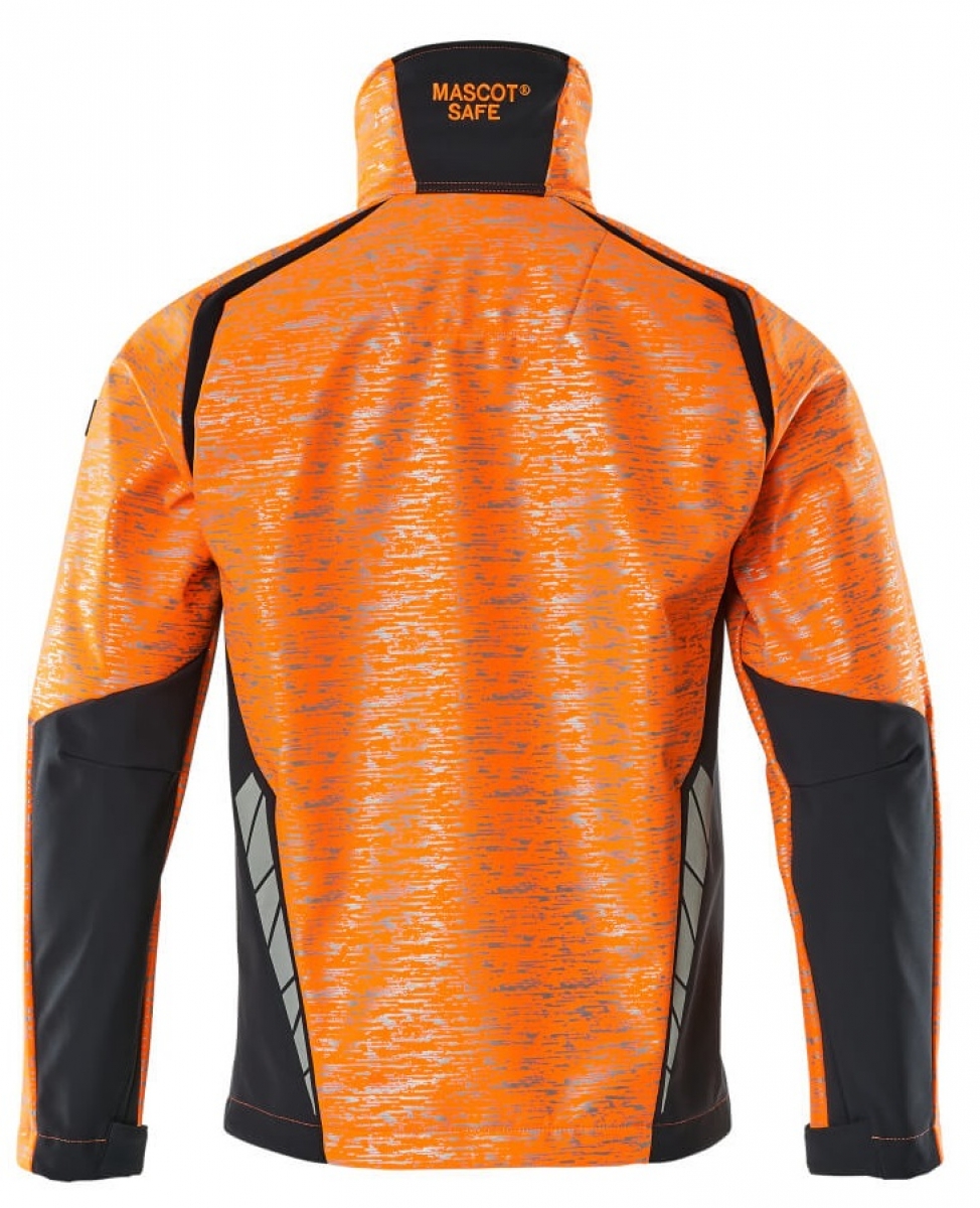 MASCOT-Workwear, Warnschutz-Softshell Jacke, ACCELERATE SAFE, high vis orange/schwarzblau