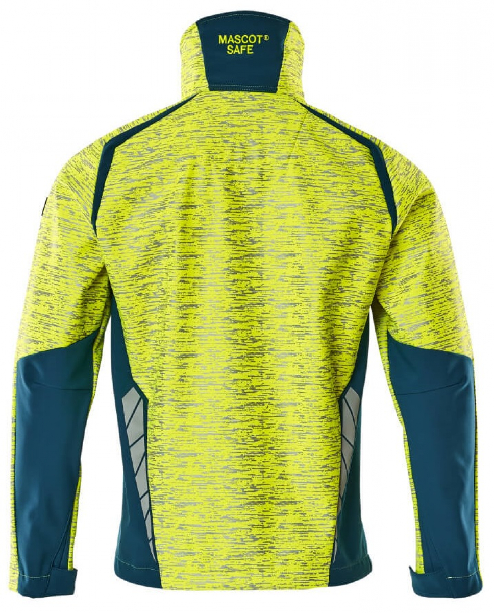 MASCOT-Workwear, Warnschutz-Softshell Jacke, ACCELERATE SAFE, high vis gelb/dunkelpetroleum