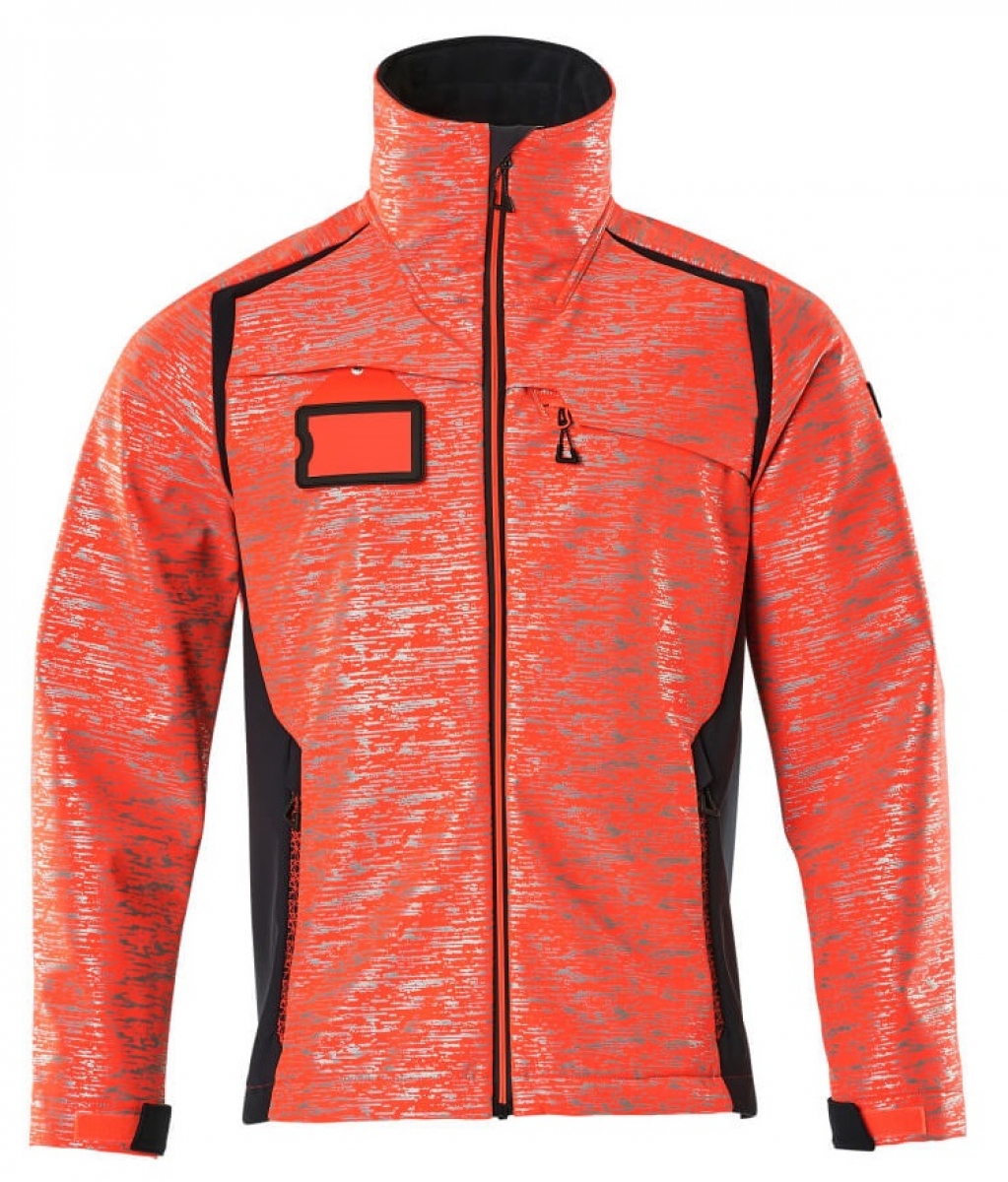MASCOT-Workwear, Warnschutz-Softshell Jacke, ACCELERATE SAFE, high vis rot/schwarzblau