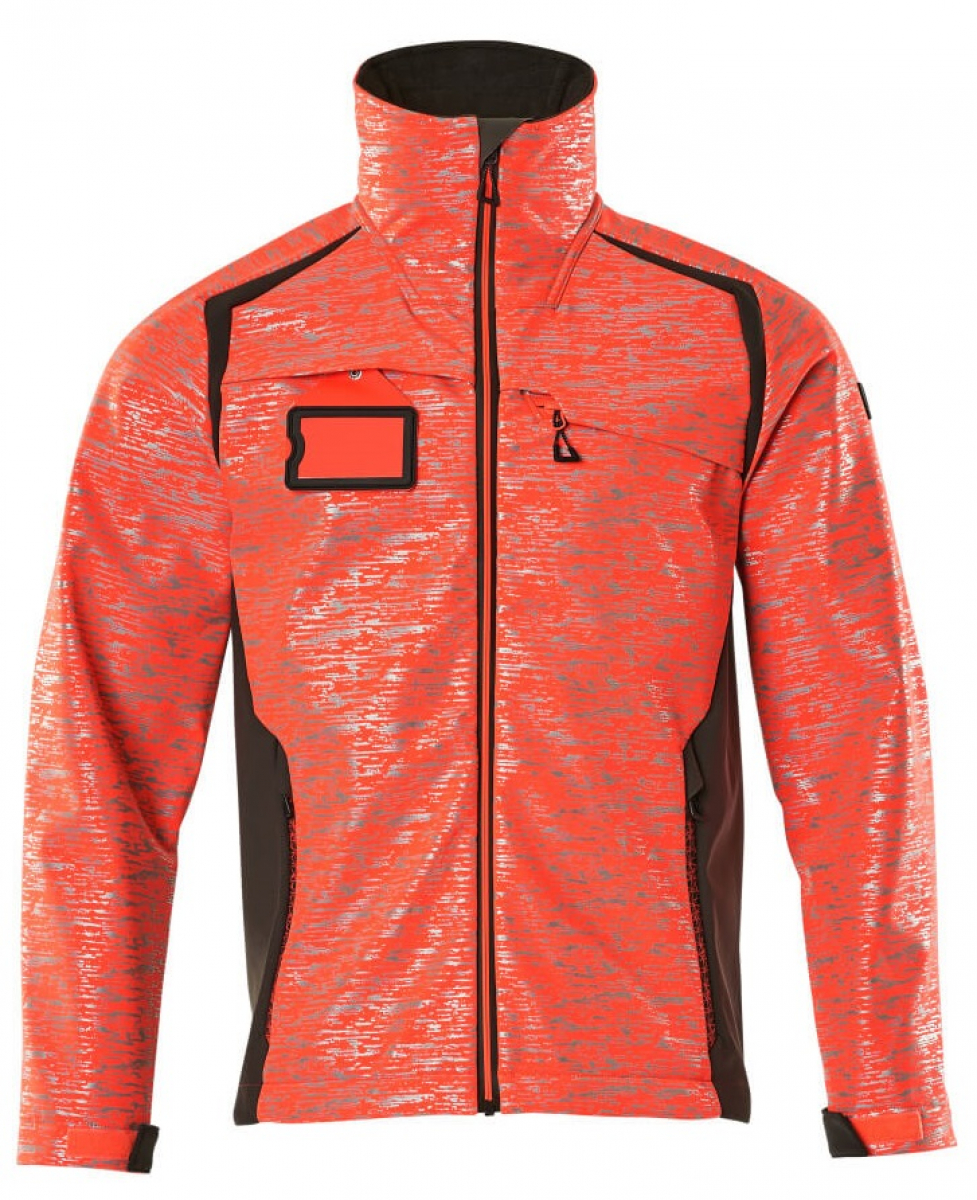 MASCOT-Workwear, Warnschutz-Softshell Jacke, ACCELERATE SAFE, high vis rot/dunkelanthrazit