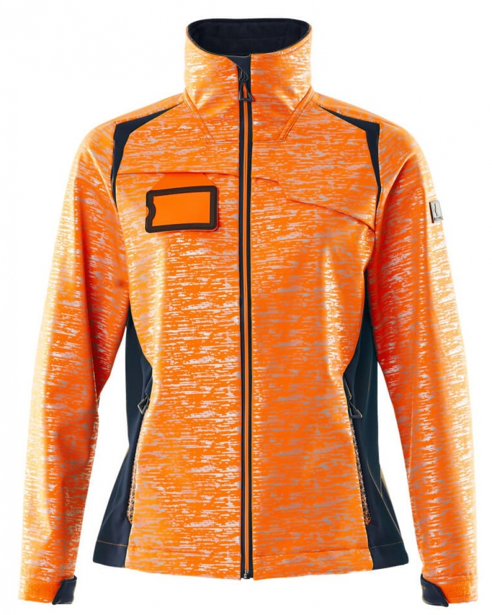 MASCOT-Workwear, Damen Warnschutz-Softshell Jacke, ACCELERATE SAFE, high vis orange/schwarzblau