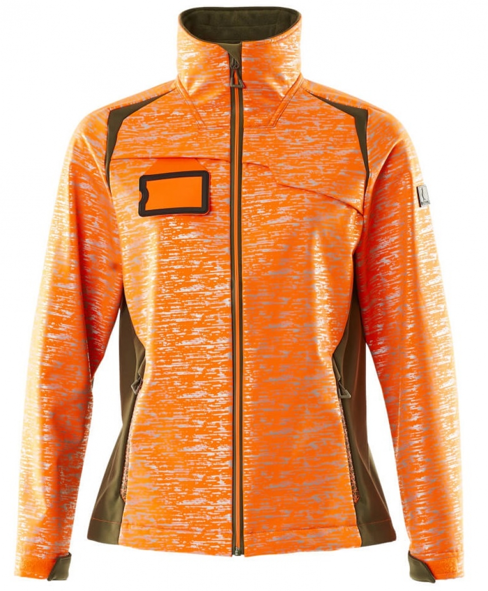 MASCOT-Workwear, Damen Warnschutz-Softshell Jacke, ACCELERATE SAFE, high vis orange/moosgrn