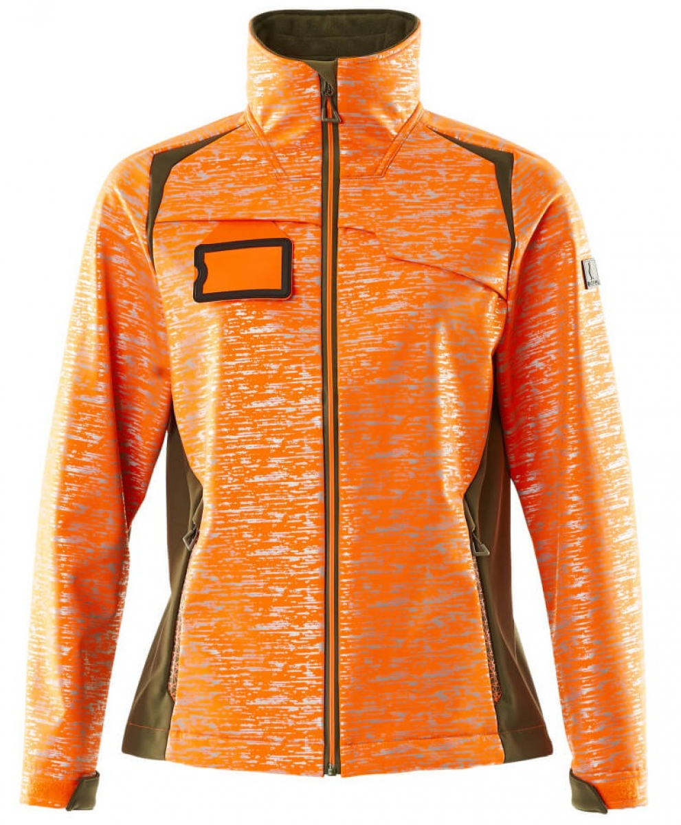 MASCOT-Workwear, Damen Warnschutz-Softshell Jacke, ACCELERATE SAFE, high vis orange/moosgrün