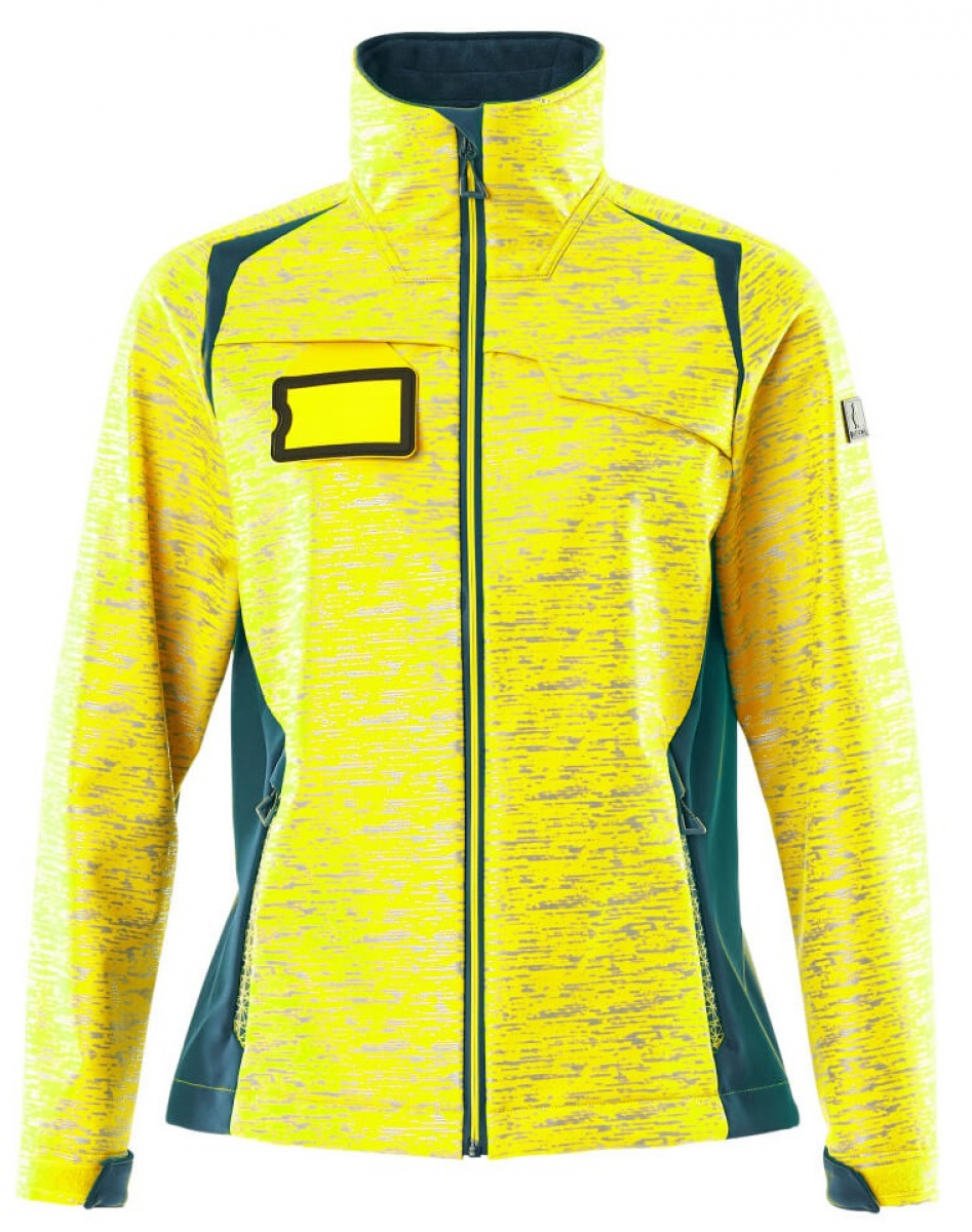 MASCOT-Workwear, Damen Warnschutz-Softshell Jacke, ACCELERATE SAFE, high vis gelb/dunkelpetroleum