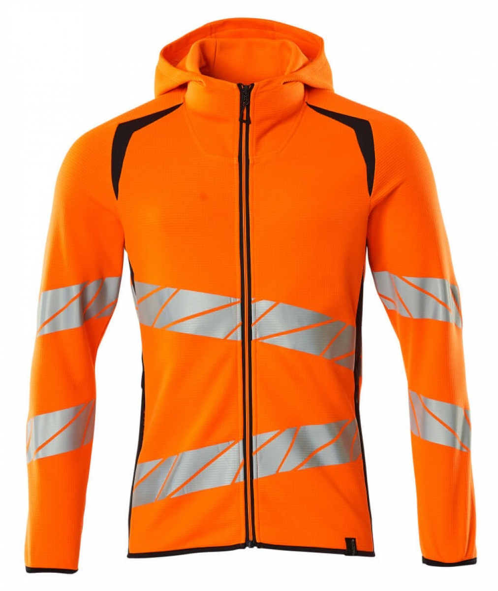 MASCOT-Workwear, Warnschutz-Kapuzen-Sweatshirt, ACCELERATE SAFE, high vis orange/schwarzblau